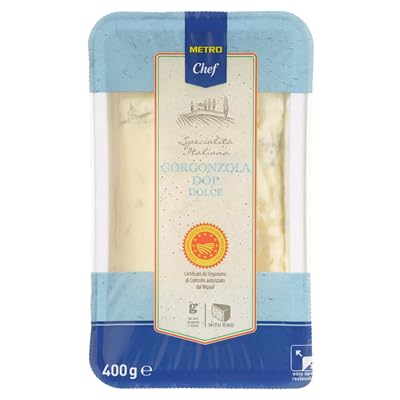 Queso Gorgonzola DOP METRO Chef – Cremoso y Dulce | Disponible en 200g, 400g y 1kg | Auténtico Sabor Italiano (Producto Refrigerado) (1 PAQUETE, Queso Gorgonzola D.O. Italia 400 g)