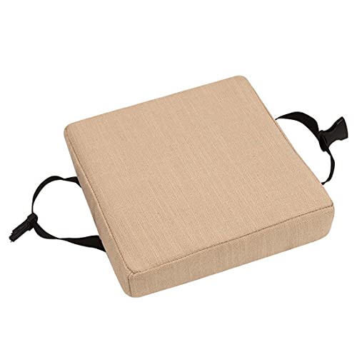 qing yun Almohadillas de cojín para asiento de silla, gruesos de 5/8 cm, cojines de silla de comedor, cuadrados, antideslizantes, para taburetes, interiores, exteriores (30 x 30 x 5 cm, beige) Cover