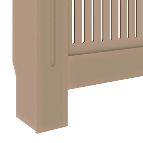 Image of Brown Engineered Wood Radiator Cover 2 pcs 80.71 x 8.07 x 32.09 in with Water Resistant Material and Efficient Heat Flow for Home Decor and Additional Storage