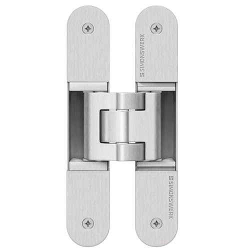 Objekt-Türband verdeckt für Zimmertüren Türscharnier Simonswerk Tectus TE 340 silber eloxiert | Tragkraft bis 80 kg | Band 3D-verstellbar | MADE IN GERMANY | 1 Stück - unsichtbar liegendes Türband