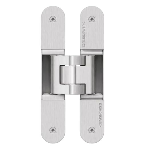 Simonswerk Tectus TE 340 dolt dörrgångjärn för rumsdörrar anodiserad silver lastkapacitet upp till 80 kg rem 3D justerbart tillverkat i Tyskland paket med 1 osynligt dörrgångjärn