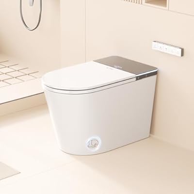 BAYTINA Smart Toilet,one piece toilet with Bidet Built In,Modern Elongated Toilet with a Built-in Tank,heated toilet seat,bidet warm water,dryer,automatic toilet flusher,Foot Sensor Operation