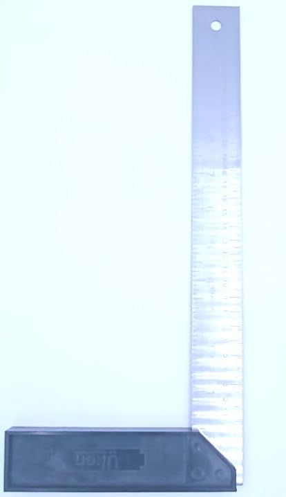 AL ARQAM Uken Try Square with Plastic Handle - Professional Precision Measuring Tool for Accurate Woodworking and Carpentry - 8-inch (200mm)