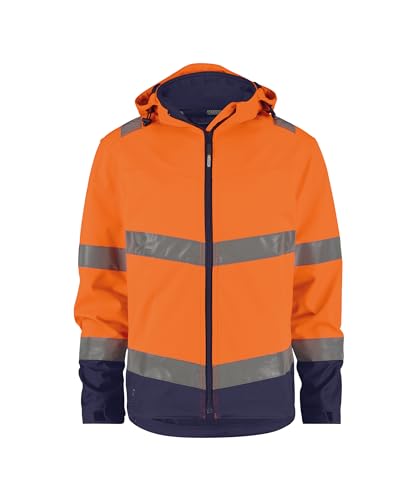 DASSY® Malaga Warnschutz Softshell-Jacke - Größe XL - NEONORANGE/DUNKELBLAU