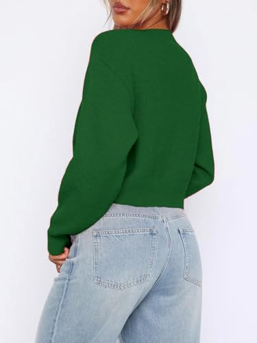 Image of Balimtoy Women's Cropped Cardigan Sweaters Long Sleeve Button Down Sweaters Knit Cardigan Cute Y2k Open Front Crop Top