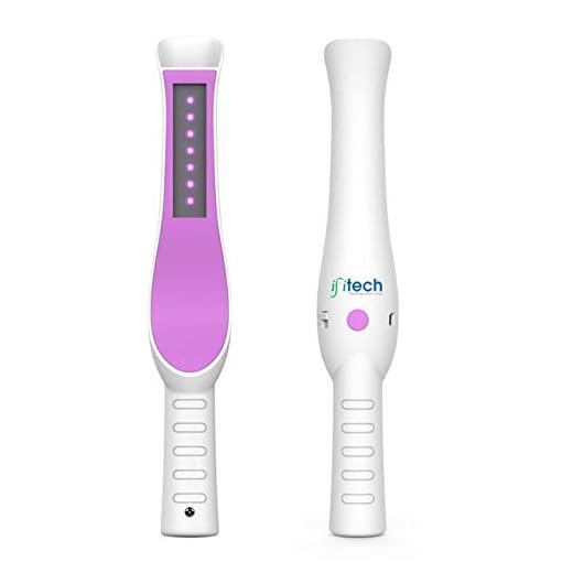 IFITech ABS Portable Handheld UV-C Light Wand Sterilizer for Disinfection Household Hotel Car Indoor Outdoor for Masks, Mobile, Currency, Laptops, Travel, Work (4 X 4 X 25 cm, White)