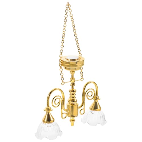 NUOBESTY Dollhouse Ceiling Lamp, 1pc Dollhouse Hanging Lights Led Miniature Doll House Light Battery Operated for DIY Doll House Furniture Accessories