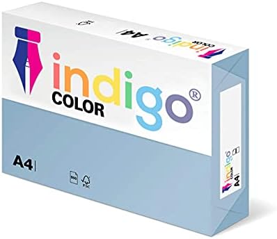 Indigo® A4 80gsm Coloured Copier Paper Multifunctional Ream 500 Sheets - Light Blue
