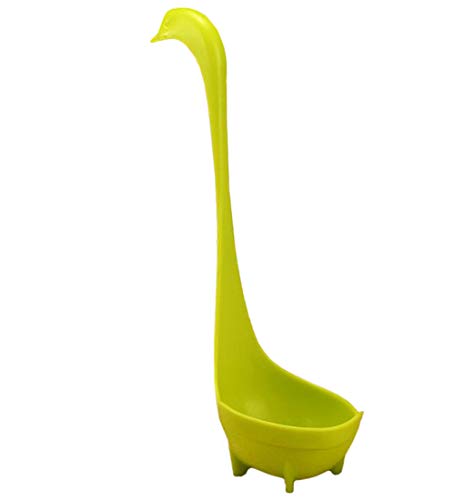 Boomly Suppenlöffel Mit Haken Schwan Lebensmittelqualität PP Löffel Sieb Vertikaler Kochlöffel Hohe Temperaturbeständigkeit Küchenzubehör (Grün, 24 * 8 cm) Cover