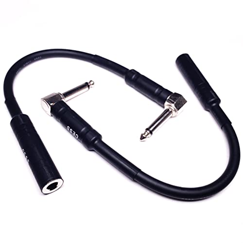 Cess-090 Low-Noise Right Angle 1/4 Ts Male To Female Guitar Extension Cable, 2 Pack #TOP14
