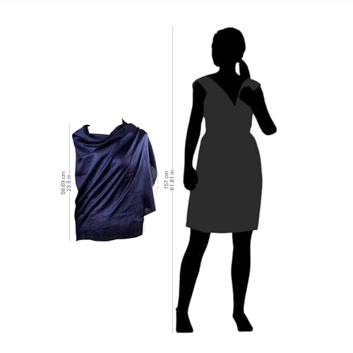 NOVICA Artisan Handwoven Silk Shawl Deep Blue Raw from Thailand Accessories Shawls Royal Classic Reflecting Pond Snorkel Solid ' Shimmering Indigo'4