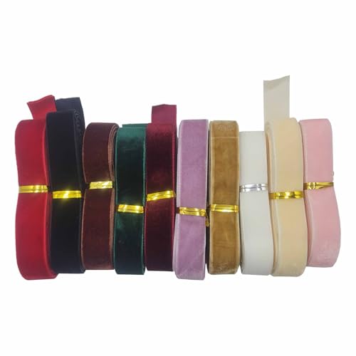 Velvet Ribbon Set 20Yd, Velvet Ribbon Spool for Christmas Wreath...