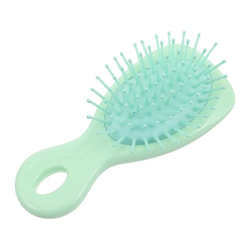Gogogmee Mini Cepillo Cojín Masajeador para Cabello Largo, 1 Unidad, Tamaño Mini, Ligero y Portátil, para Niños y Niñas, Cuidado del Cabello en Casa Viaje, Color Verde Caja de Pvc