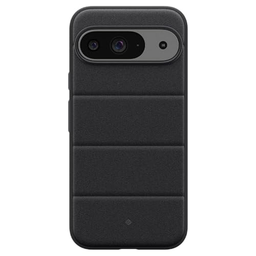 Image of CASEOLOGY by Spigen Athlex Back Cover Case for Google Pixel 9 / Pixel 9 Pro [Sandstone Texture] Pixel 9 / Pixel 9 Pro Case with Military Grade Drop Protection, Side Grip Pattern (TPU, PC|Active Black)