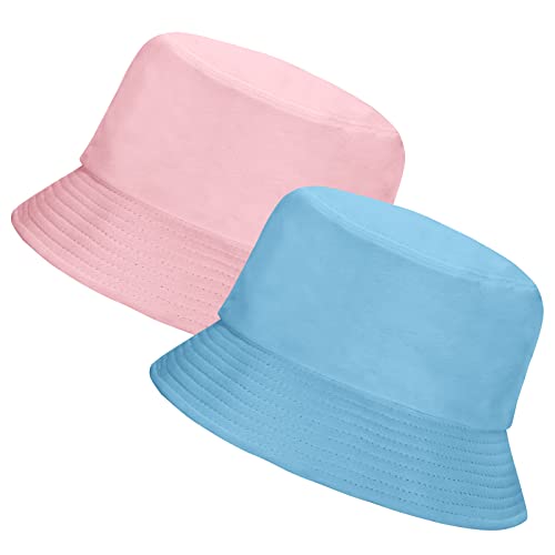 Image of Rosoz 1 & 2 Pack Bucket Hat for Women Men Summer Travel Beach Sun Hat Outdoor Cap Unisex Bucket Hats