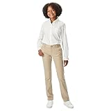 French Toast Womens' Teen and Young Women's Straight Fit Stretch Twill Pant, Khaki, 6
