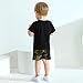 DISAUR 2t Summer Outfits For Boys Black Letter Printed Easter Outfit Toddler Boy Short Sleeve With Pants 18 Months 24 Months