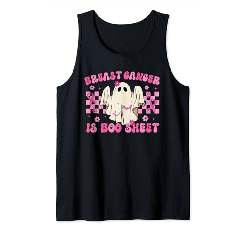 Breast Cancer Is Boo Hoja Divertida Retro Vintage Fantasma Camiseta sin Mangas