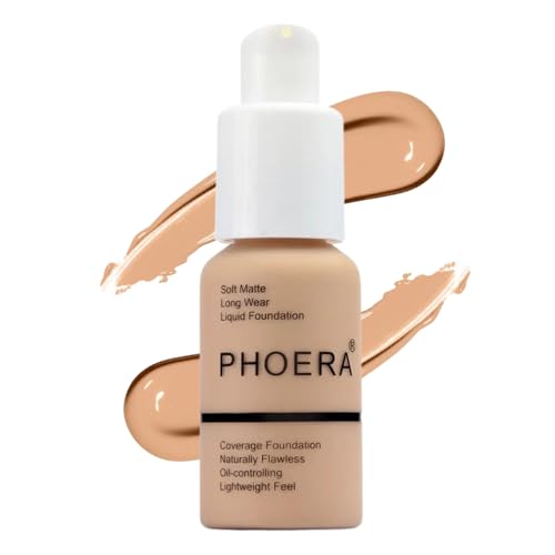 Noble Gifts - Foundation Full Coverage Foundation Soft Matte Oil Control Foundation Makeup Flawless Smooth Long Lasting 24HR Waterproof and Blendable 30ml (104 - Buff Beige)
