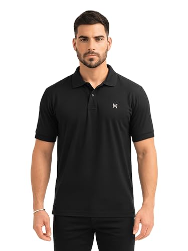 Image of Force NXT Men's Premium Microfiber Fabric Solid T-Shirt | Polo Neck Half-Sleeves T-Shirt for Men | Label Free with Anti-Static for Daily Uses