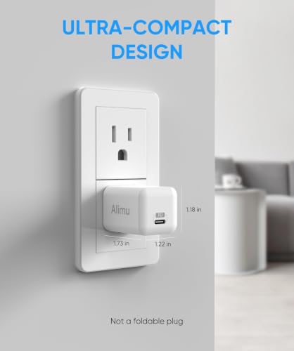 Image of Alimu USB C Charger Block 20W, Compact Fast Charger for iPhone 17 /16 /15 /14 /13 Series, Galaxy S25 /S24 /S23 /S22 /S22 Ultra /S21 /S20 /S10 /S9 /S8 /S7 /Edge /Note 10, Pixel 4 /3, iPad (White, 2 Pack)
