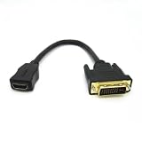 Xingdianfu Kabel HDMI na DVI, adapter DVI do HDMI DVI-D (24+1) wtyczka do gniazda HDMI 4K 1080P Full HD 3D