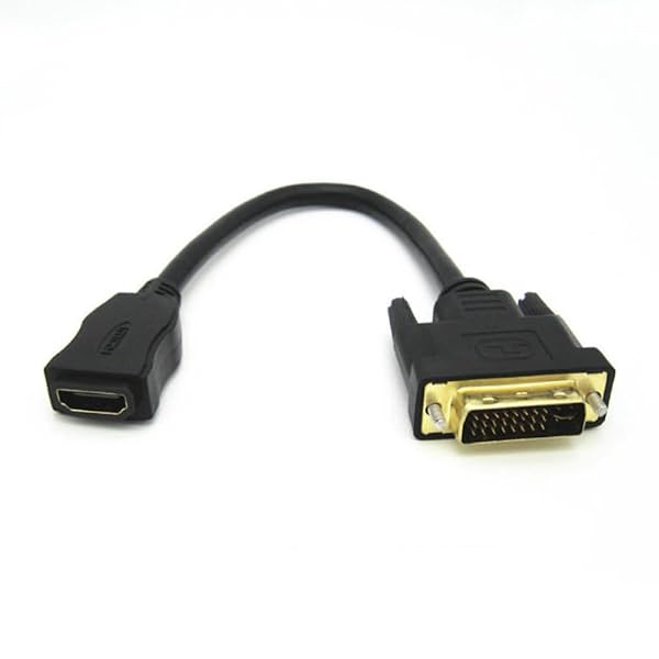 Xingdianfu Kabel HDMI na DVI, adapter DVI do HDMI DVI-D (24+1) wtyczka do gniazda HDMI 4K 1080P Full HD 3D
