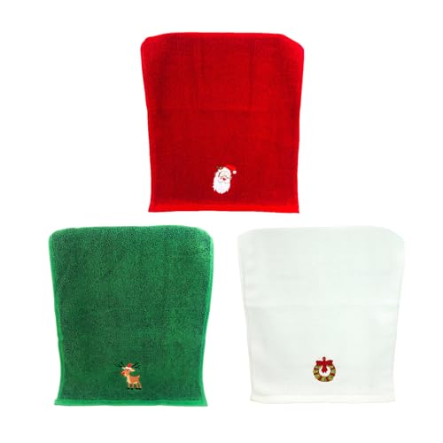 Generico Toallas de cocina de Navidad – Algodón puro suave bordado de 32 hilos, diseño duradero, absorbente rápido | Divertidos paños de cocina para vacaciones, uso doméstico para decoración de