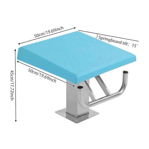 Pool Diving Board, 20\" Gymnastics Springboard with Stainless Steel Base, Diving Platform with Non-Slip Surface, Heavy Duty Swimming Pool Diving Boards for Inground Pools(400LBs Capacity) - Thumbnail 2