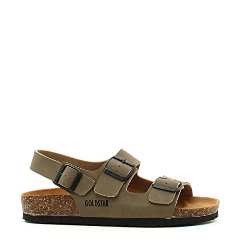 Sandales homme Goldstar GS9910 pour pieds larges avec plante XXL taupe