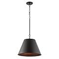 JONATHAN Y 17.88" Oil Rubbed Bronze Industrial Farmhouse Iron LED Pendant Light, Adjustable Hanging Fixture for Kitchen Island, Metal Shade, LED Bulb Included (JYL7587A)