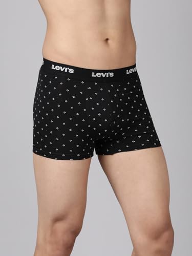 Image of Levi's 022 Men's Cotton Designer Trunk - Mid Rise, Outer Elastic Waistband (Pack of 2)