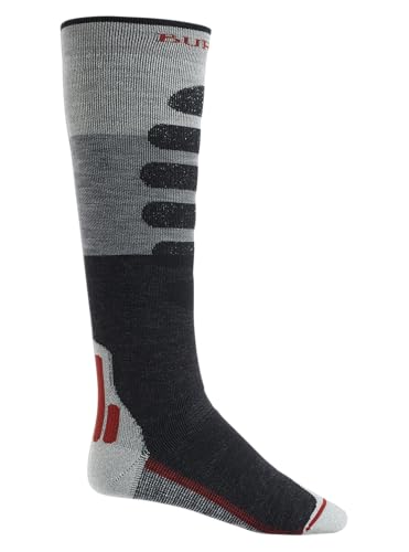 Burton Men's Performance + Midweight Sock, Gray Heather Block, Large