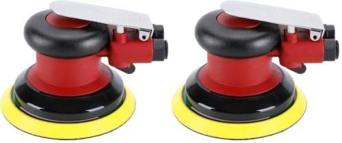 Image of Professional Air Random Orbital Palm Sander, Heavy Duty Dual Action Pneumatic Sander with 1pc Backing Plate (5 inch) (Pack of 2)