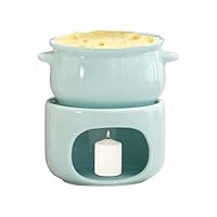 Tasse à Fondue Au Chocolat Avec Réchaud - Céramique Antiadhésive - Fourchettes Incluses - Pour Dessert, Fromage, Guimauve
