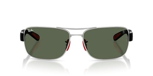 Ray-Ban RB3763M Sunglasses, Silver/Dark Green, 64 mm - image 1