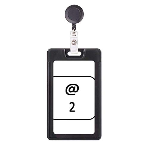 Étui rétractable pour badge clavier 2 avec cordon en nylon noir