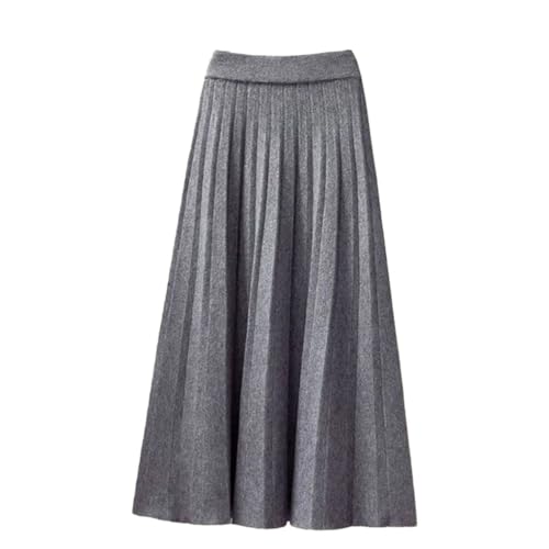 Jupe plissée en maille haut de gamme avec taille haute élastique HXZASFG
