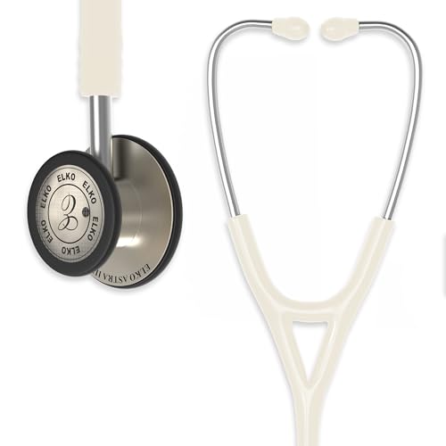Image of ELKO EL-240 ASTRA III Ti Titanium dual head acoustic stethoscope | Adult & Pediatric Stethoscope with Double-sided Natural Titanium Chestpiece | Two-Way PVC Tubing | Doctors & Medical Students