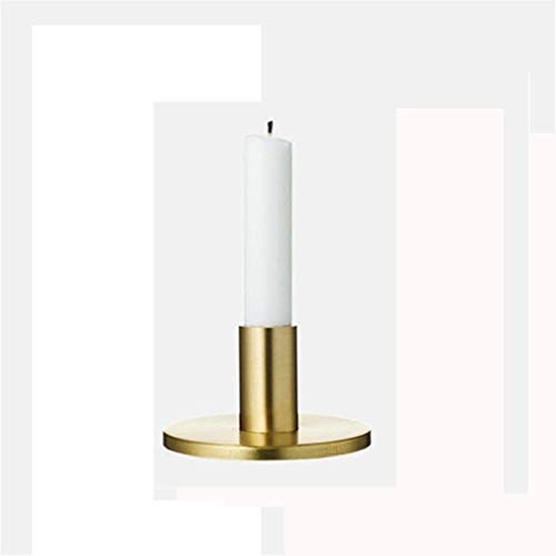 ZSLMX Kreativ Zylindrisch Retro Messing Kerzenhalter Gold Einzelne Kerzenhalter Zum Hochzeits-Weihnachtskaffeetisch-MittelstüCk-Dekoration Moderne Nordische Einfachheit Teelicht KerzenstäNder,S