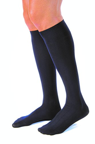 JOBST forMen Casual 20-30 mmHg Knee High Compression Socks, Navy, Large Full Calf