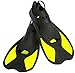 Flippers Short Blade Floating Swimming Fins Adults for US Size L Ankle Width 3.1 Inch Thermoplastic Rubber Pool Travel Fins for Swimming Diving Snorkeling Watersports - Yellow