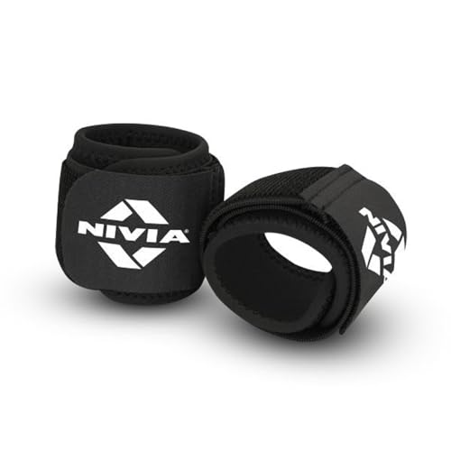 Nivia Wrist Support for Gym Wrist Band for Gym Workout Wrist Supporter for Gym Straps for Men Hand Band Strap for Man Wrists Support wrap for Man Workouts Accessories for Women, Black (1 pair)