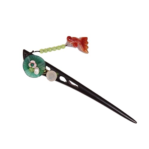 NOLITOY 漢服かんざし おだんごヘ ックヘアピン ヴィンテージ髪箸 古代のヘアピン 浴衣の髪飾り エレガントなヘアクリップ 中国のヘ ック 中国の髪 アクセサリー ビーズ 黒檀
