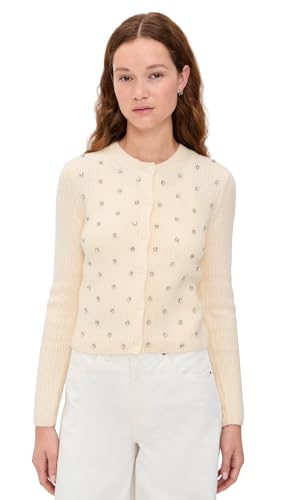 DAZE Womens Muse Embellished Cardigan Ivory XL