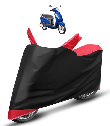 Image of Auto Hub Water Resistant Bike Body Cover for TVS NTORQ 125 - Black Red