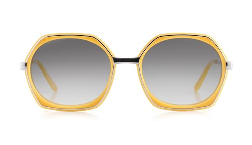 Lunettes de soleil UV400 Robert La Roche panto à bord complet jaune
