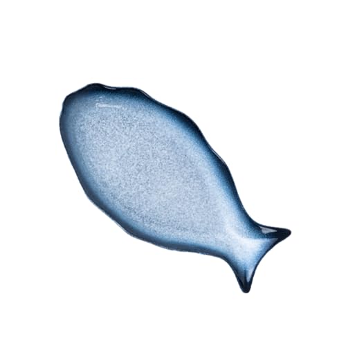 Garneck 12 Inch Fish Shaped Ceramic Plate Elegant Serving Platter for Appetizers Desserts and