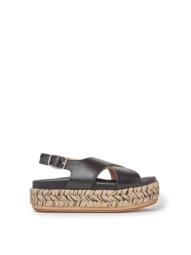 PALOMA BARCELÓ - Francia | napa negro - Sandalias de plataforma - Combina moda y comodidad para la temporada de primavera y verano - Resistentes y duraderos
