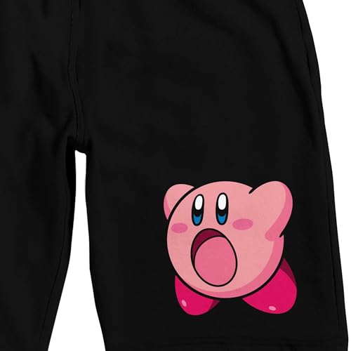 Kirby Floating Character Art Men's Black Sleep Pajama Shorts2